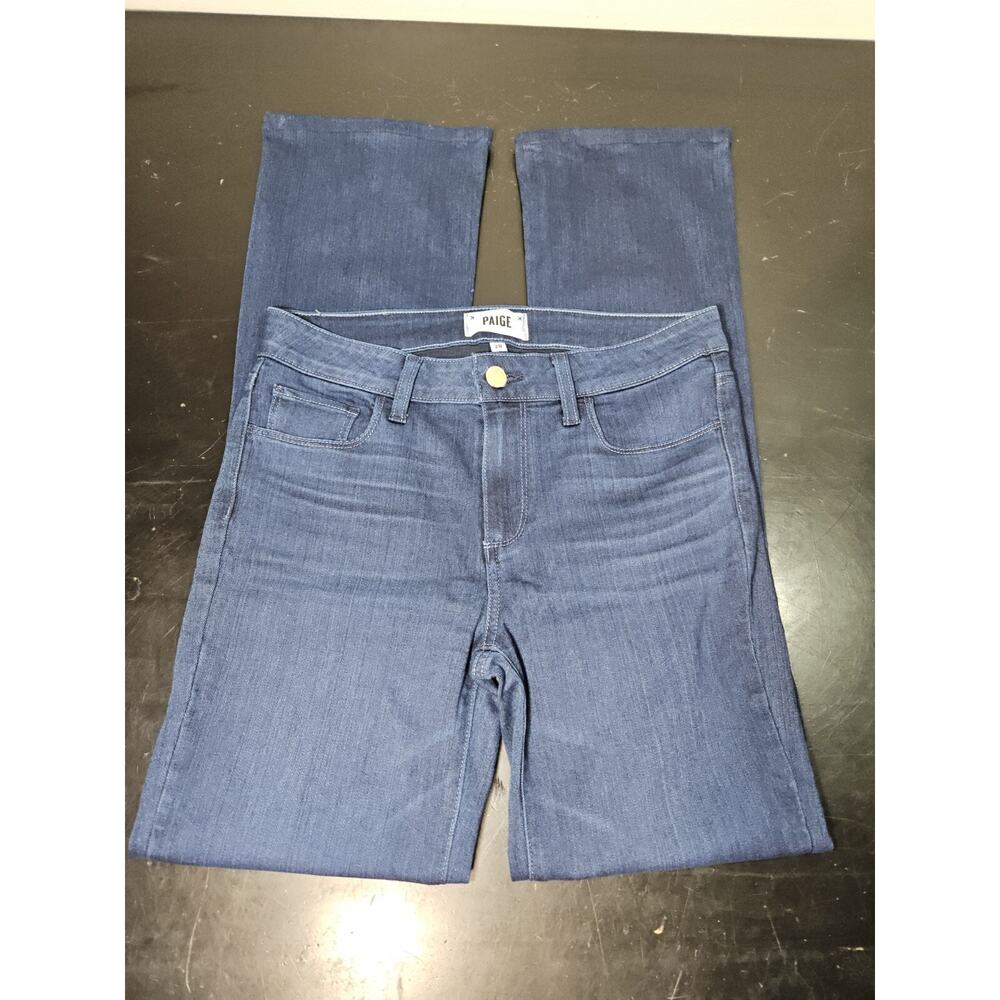 PAIGE Dark Wash HONOLULU High Rise Boot Cut BLACK LABEL Blue Jeans 28x30 *EUC - Picture 9 of 16